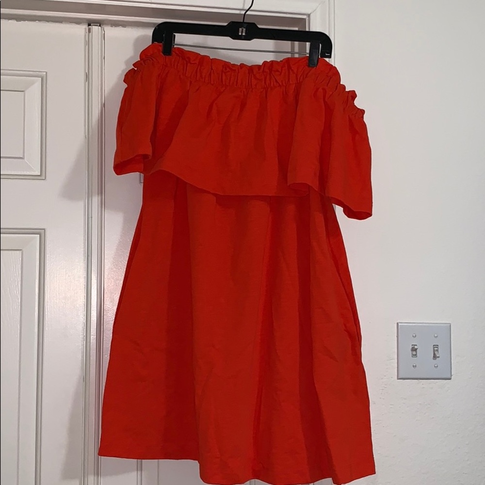 H&M Orange Off the Shoulder Dress XL